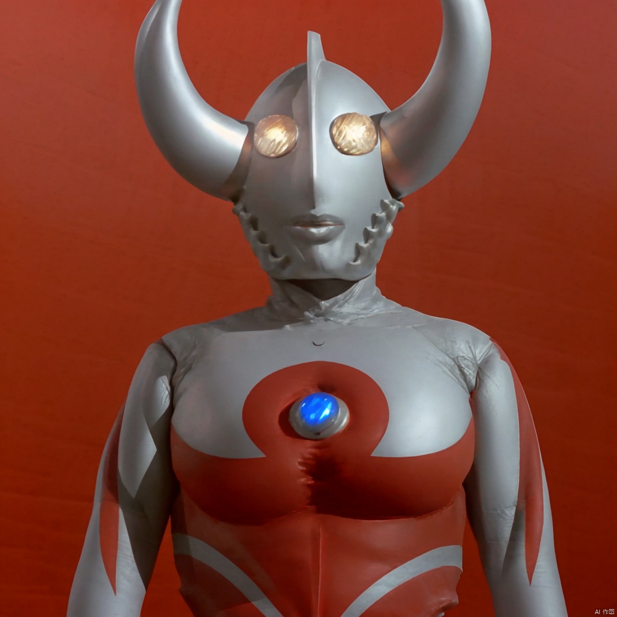  red pattern on waist,red pattern on arms,red pattern on legs,white bodysuit,white gloves,legwear,gloves,boots,logo,cover,mask,plugsuit,gem,bodysuit,red pattern on body,white tight,fitting,white footwear,helmet,leather suit,ultraman,latex,horns,belt