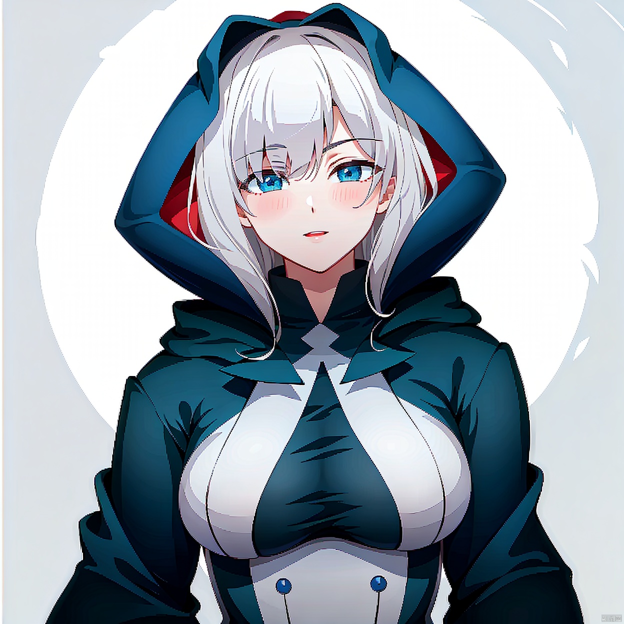  (masterpiece:1.3),(the best quality:1.2),(super fine illustrations:1.2),(Masterpiece),high quality,high detail,(white background:1.2),looking at viewer,(SOLO:1.4),outline,simple background, 1girl,thigh boots,hooded jacket,boots