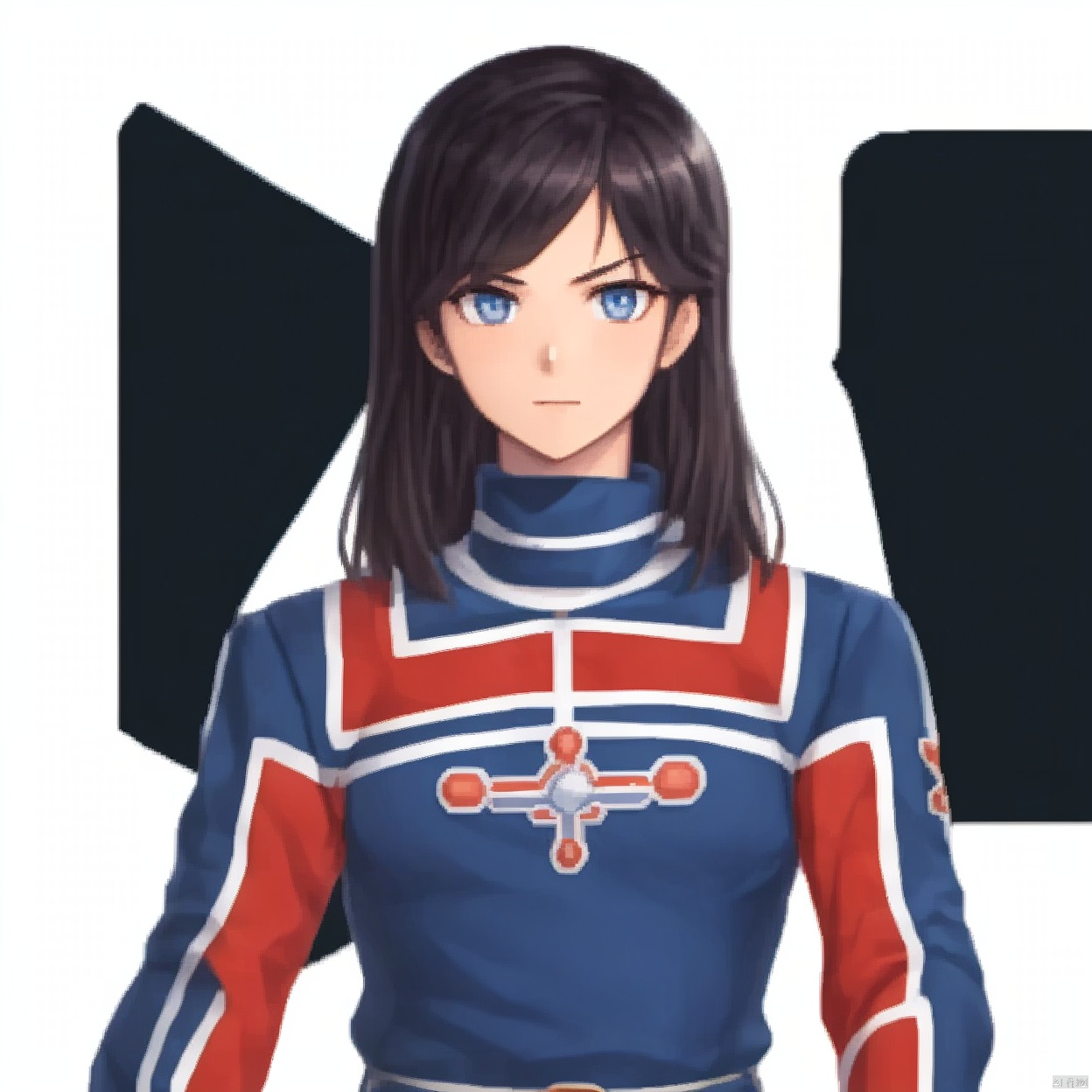 (white background:1.2),looking at viewer,(SOLO:1.4),outline,simple background,upper body, cowboy shot,looking at viewer,,outline,
(((arms at side))), 
collar, choker,belt,boots,emblem,military uniform,logo,pants,armor,uniform,bodysuit,choker,belt pouch, jacket, collar, helmet, gloves, fingerless gloves, belt, logo,, belt, 
