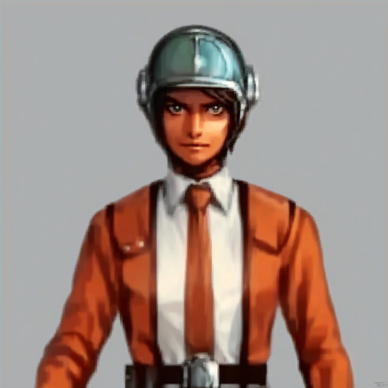 (white background:1.2),looking at viewer,(SOLO:1.4),outline,simple background,upper body, cowboy shot,looking at viewer,,outline,
(((arms at side))), 
collar, choker,belt,boots,emblem,military uniform,logo,pants,armor,uniform,bodysuit,choker,belt pouch, jacket, collar, helmet, gloves, fingerless gloves, belt, logo,, belt, 
