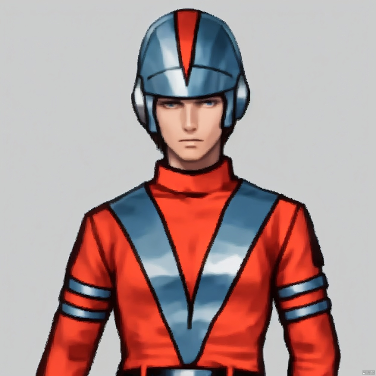 (white background:1.2),looking at viewer,(SOLO:1.4),outline,simple background,upper body, cowboy shot,looking at viewer,,outline,
(((arms at side))), 
collar, choker,belt,boots,emblem,military uniform,logo,pants,armor,uniform,bodysuit,choker,belt pouch, jacket, collar, helmet, gloves, fingerless gloves, belt, logo,, belt, 
