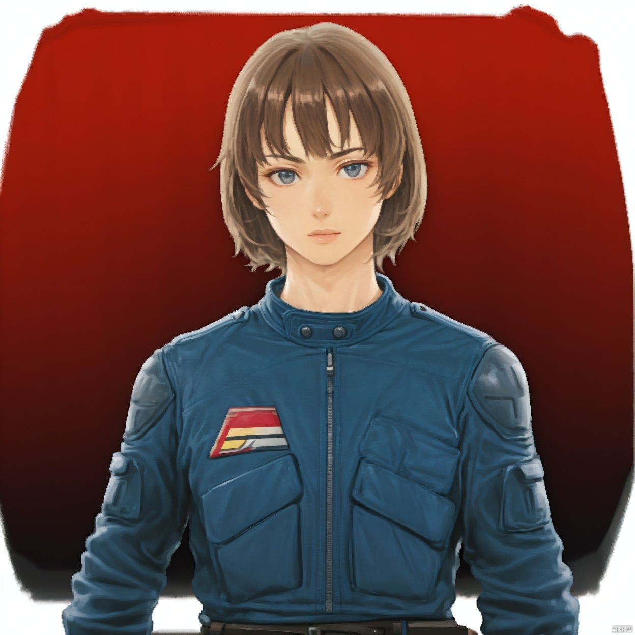 (white background:1.2),looking at viewer,(SOLO:1.4),outline,simple background,upper body, cowboy shot,looking at viewer,,outline,
(((arms at side))), 
collar, choker,belt,boots,emblem,military uniform,logo,pants,armor,uniform,bodysuit,choker,belt pouch, jacket, collar, helmet, gloves, fingerless gloves, belt, logo,, belt, 
