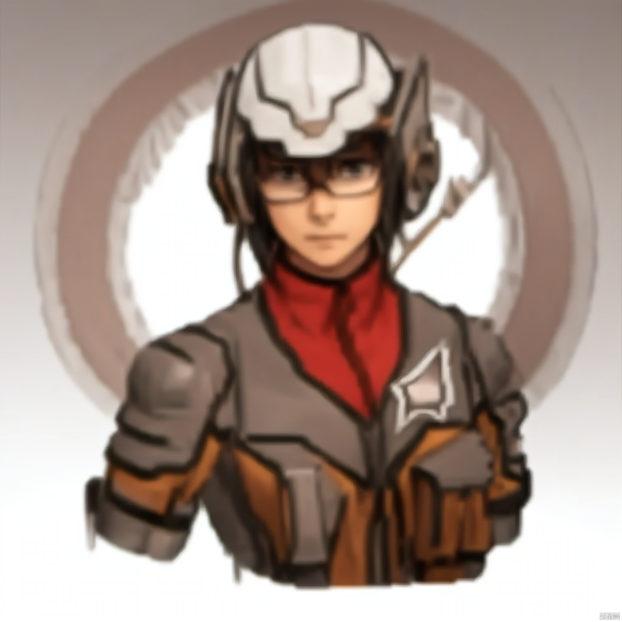 (white background:1.2),looking at viewer,(SOLO:1.4),outline,simple background,upper body, cowboy shot,looking at viewer,,outline,
(((arms at side))), 
collar, choker,belt,boots,emblem,military uniform,logo,pants,armor,uniform,bodysuit,choker,belt pouch, jacket, collar, helmet, gloves, fingerless gloves, belt, logo,, belt, 
