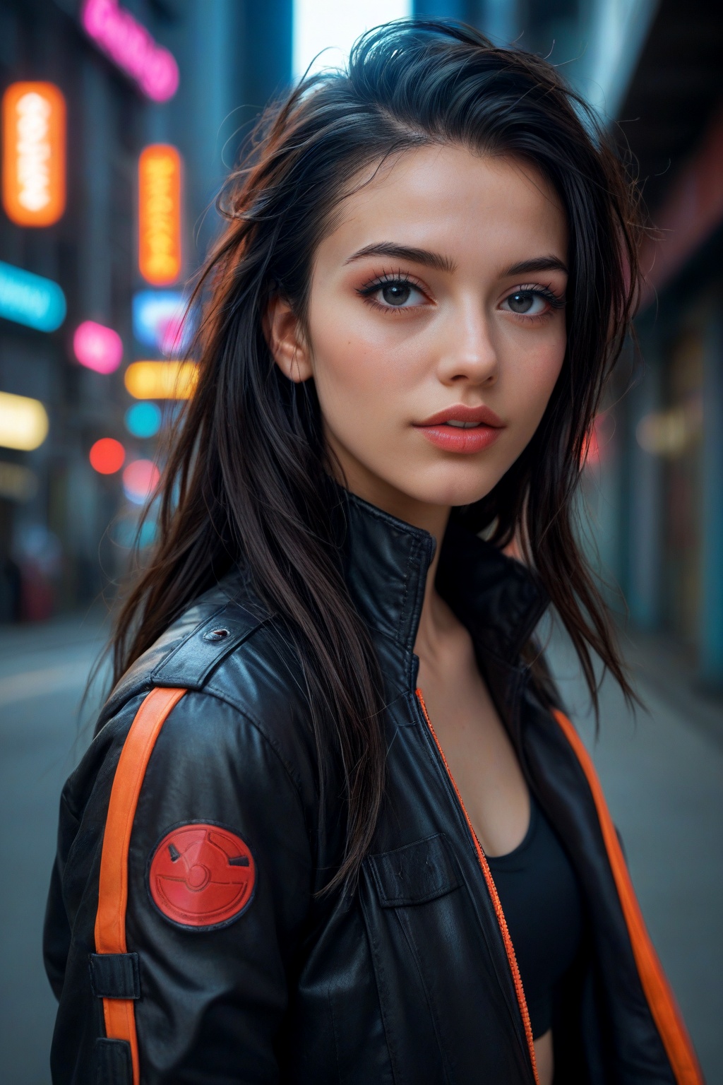 Cyberpunk,  1girl,  nose pin:1.5 on Tensor.Art