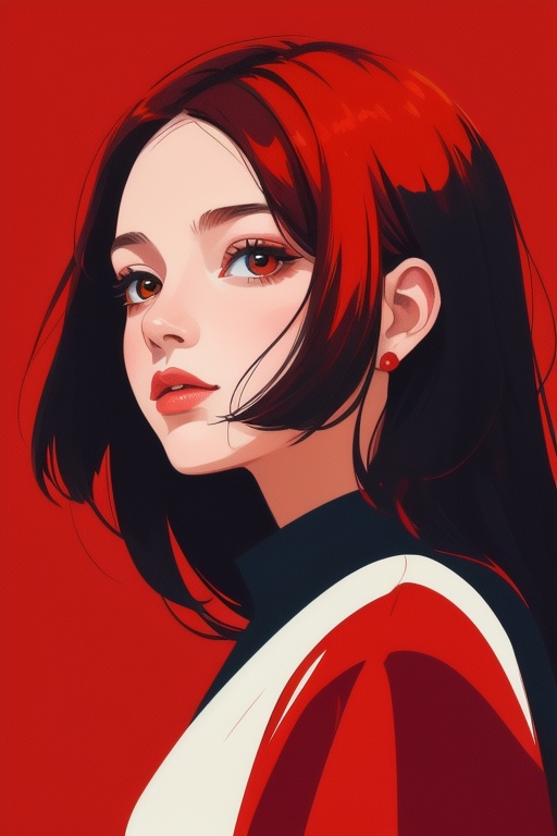 a girl,  illustration,  cover art on Tensor.Art