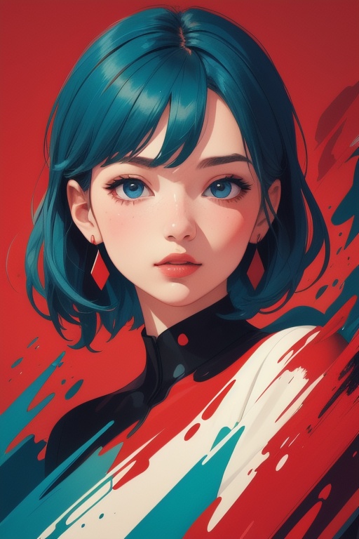 a girl,  illustration,  cover art on Tensor.Art