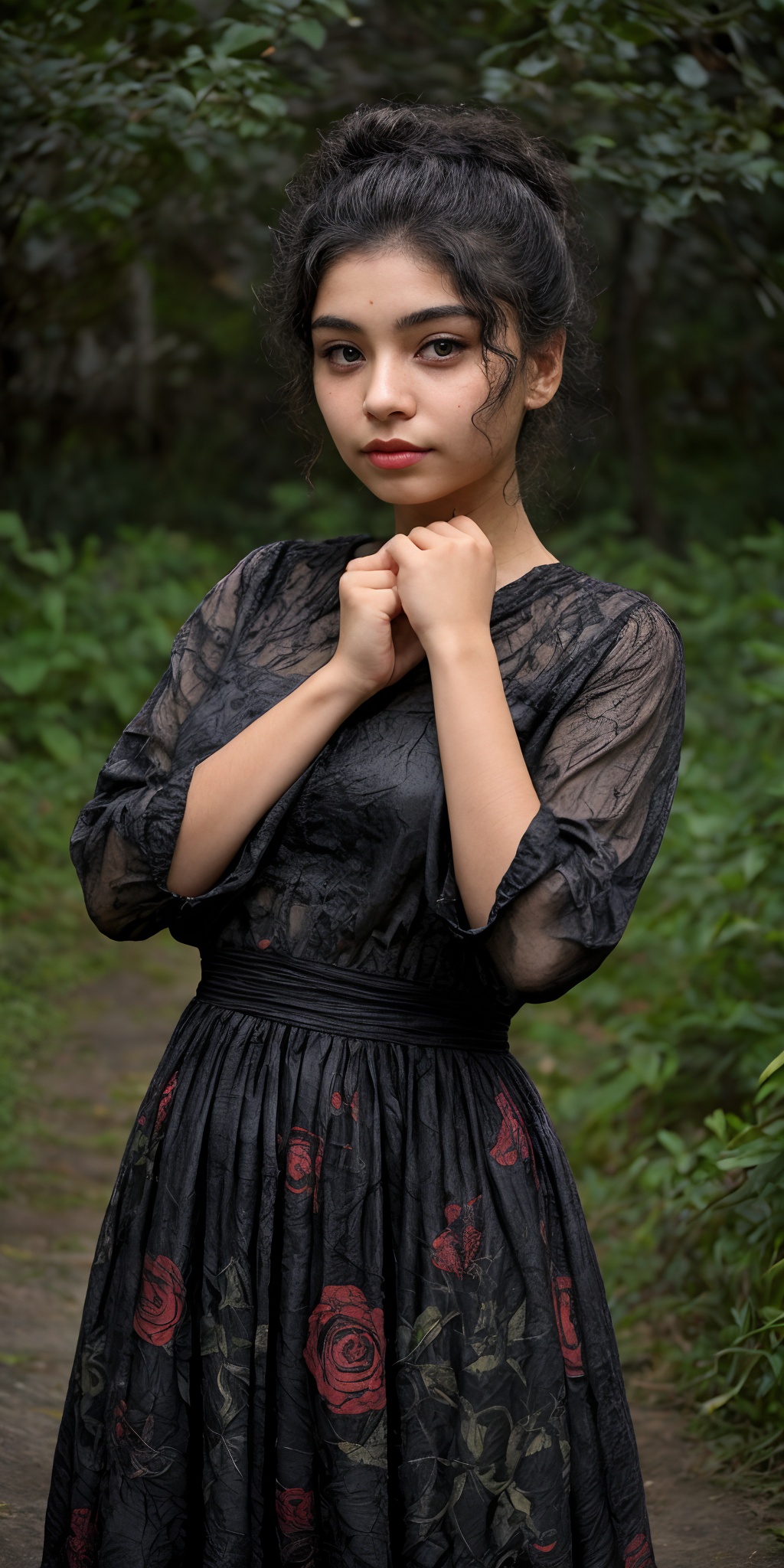 16 years old girl,  single ponytail,  40 kg weight on Tensor.Art
