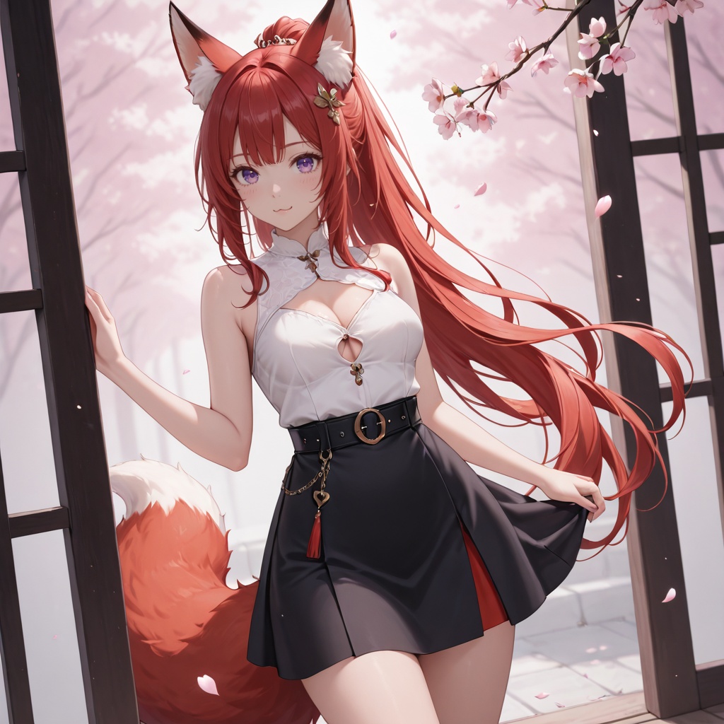 1girl,  solo,  red hair on Tensor.Art