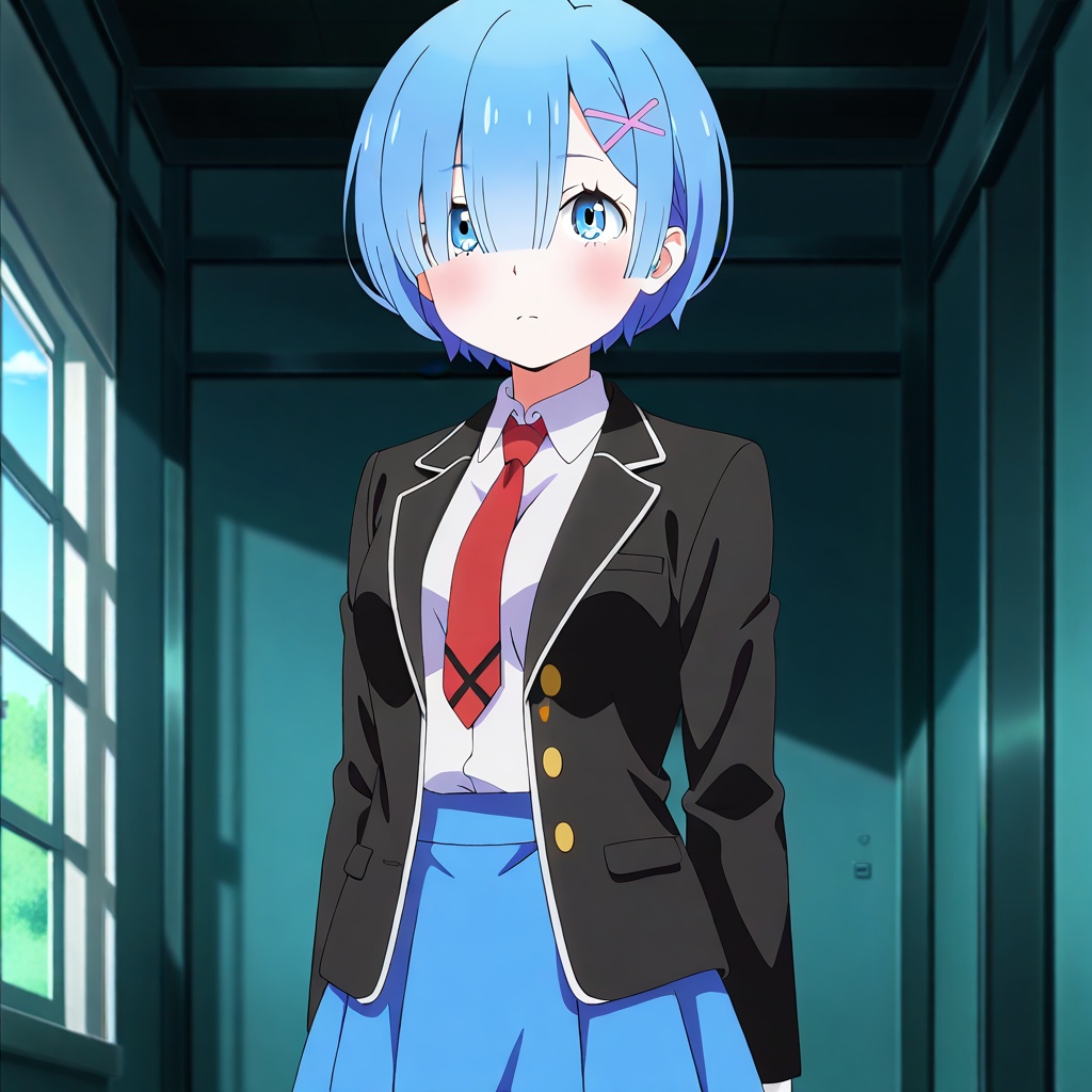 rem,  blue hair,  blue eyes on Tensor.Art