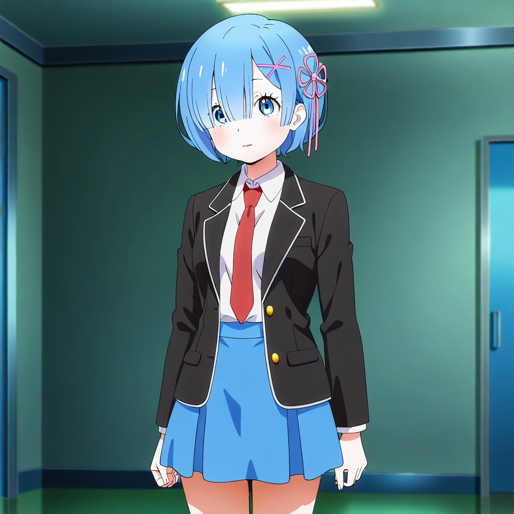 rem,  blue hair,  blue eyes on Tensor.Art