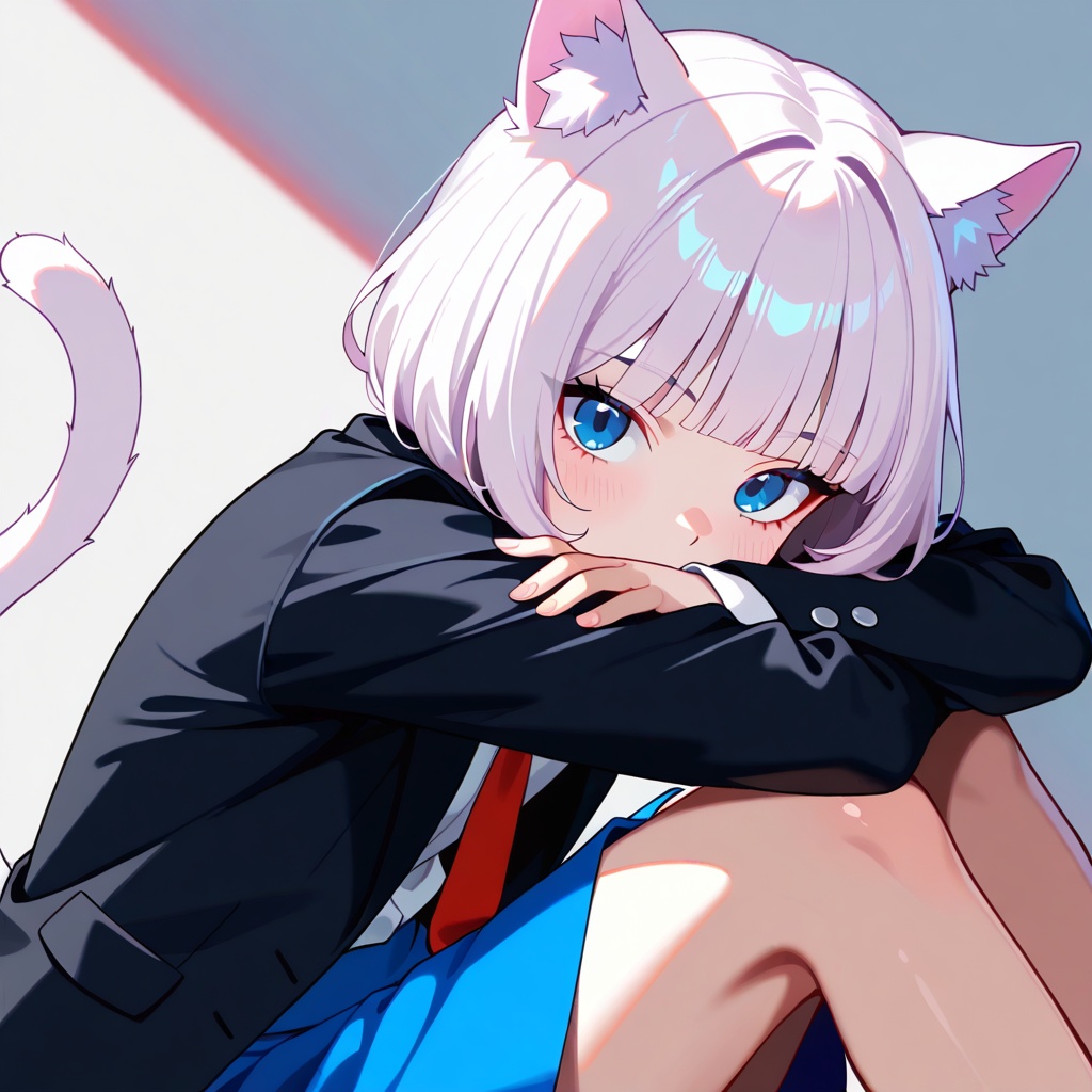 vanilla,  blue eyes,  white hair on Tensor.Art
