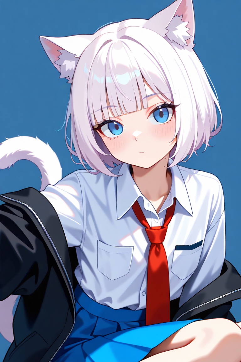 vanilla,  blue eyes,  white hair on Tensor.Art