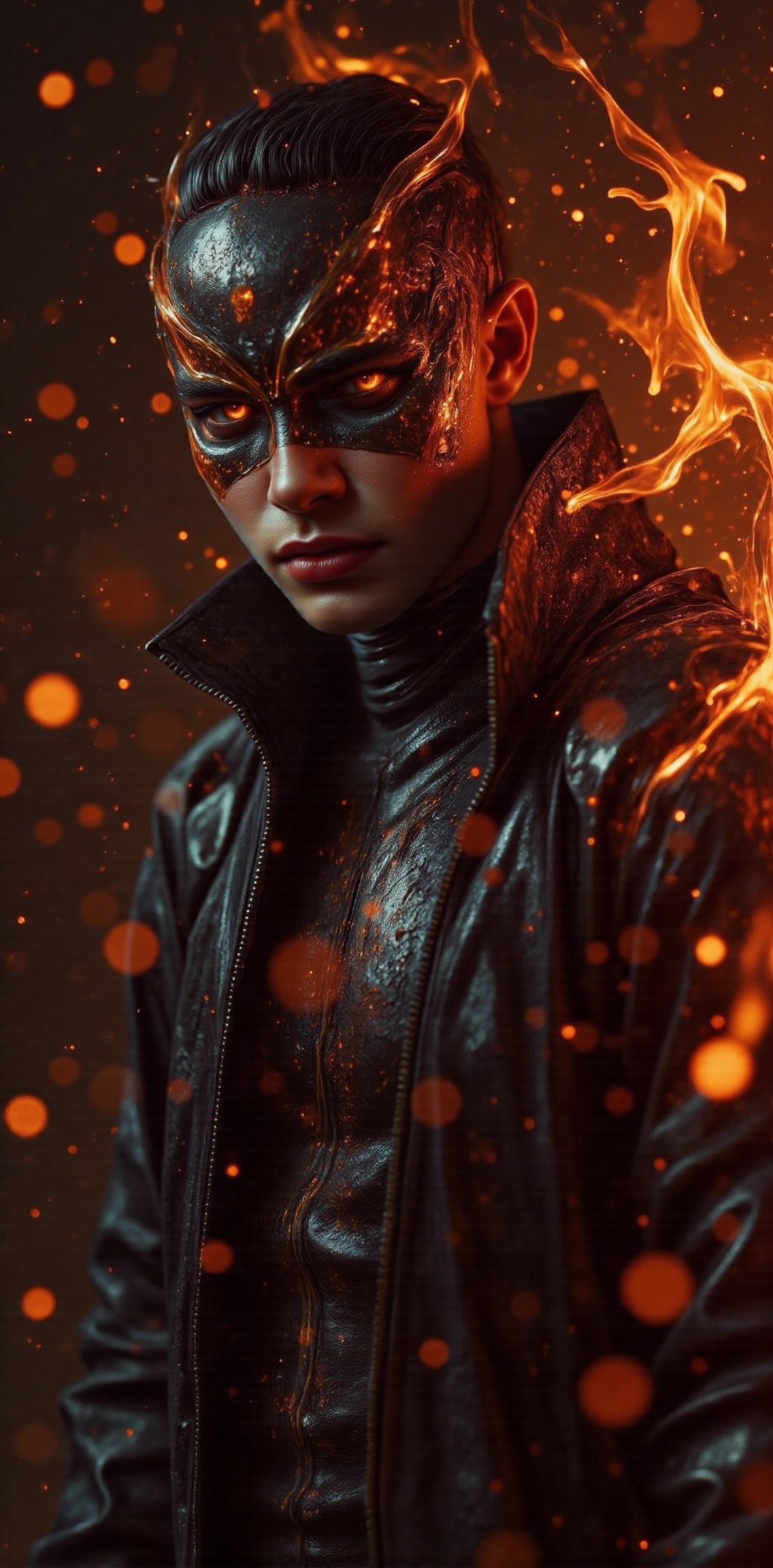 an upperbody close-up realistic shot with ultra detailed photo of sumetal from babymetal wearing a black metal cyborg suit...