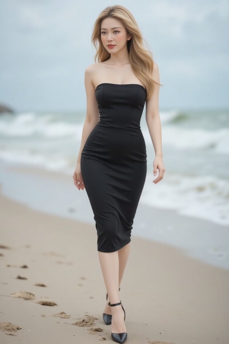 hyper beautiful young woman model long blond hair tan skin with a curvaceous figure light blue eyes,  attractive woman,  R...