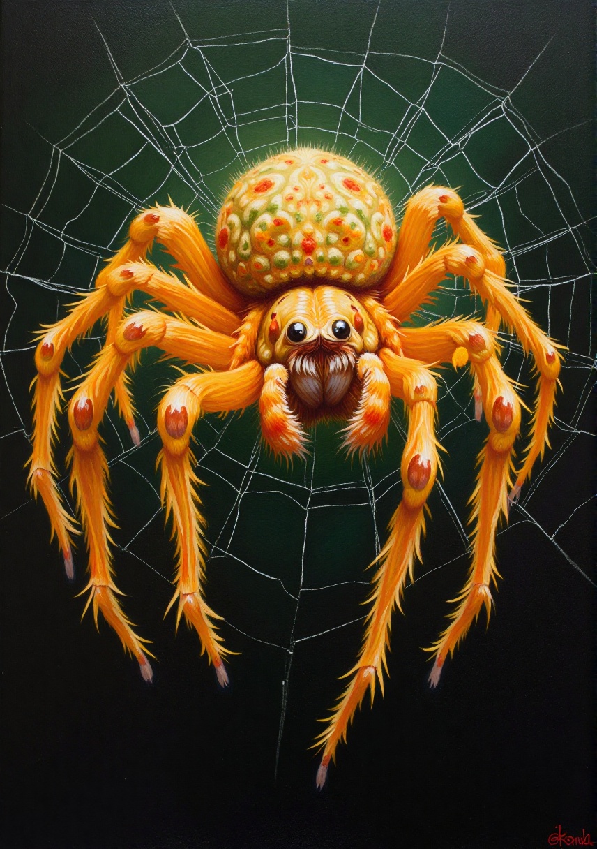oil painting,  breathtaking zhibi,  Spaghetti Spider . award-winning on Tensor.Art