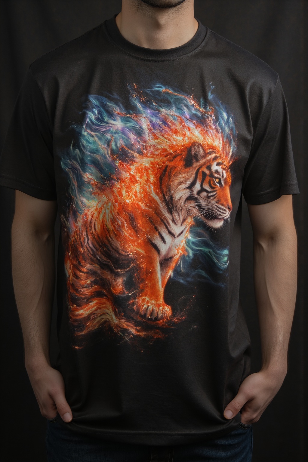 T_shirt with a Design(airbrush,  poster,  frame on Tensor.Art