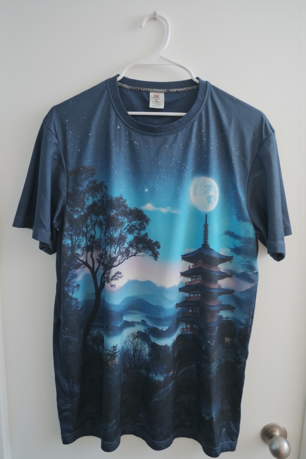 T_shirt with a Design(outdoors,  sky,  cloud on Tensor.Art