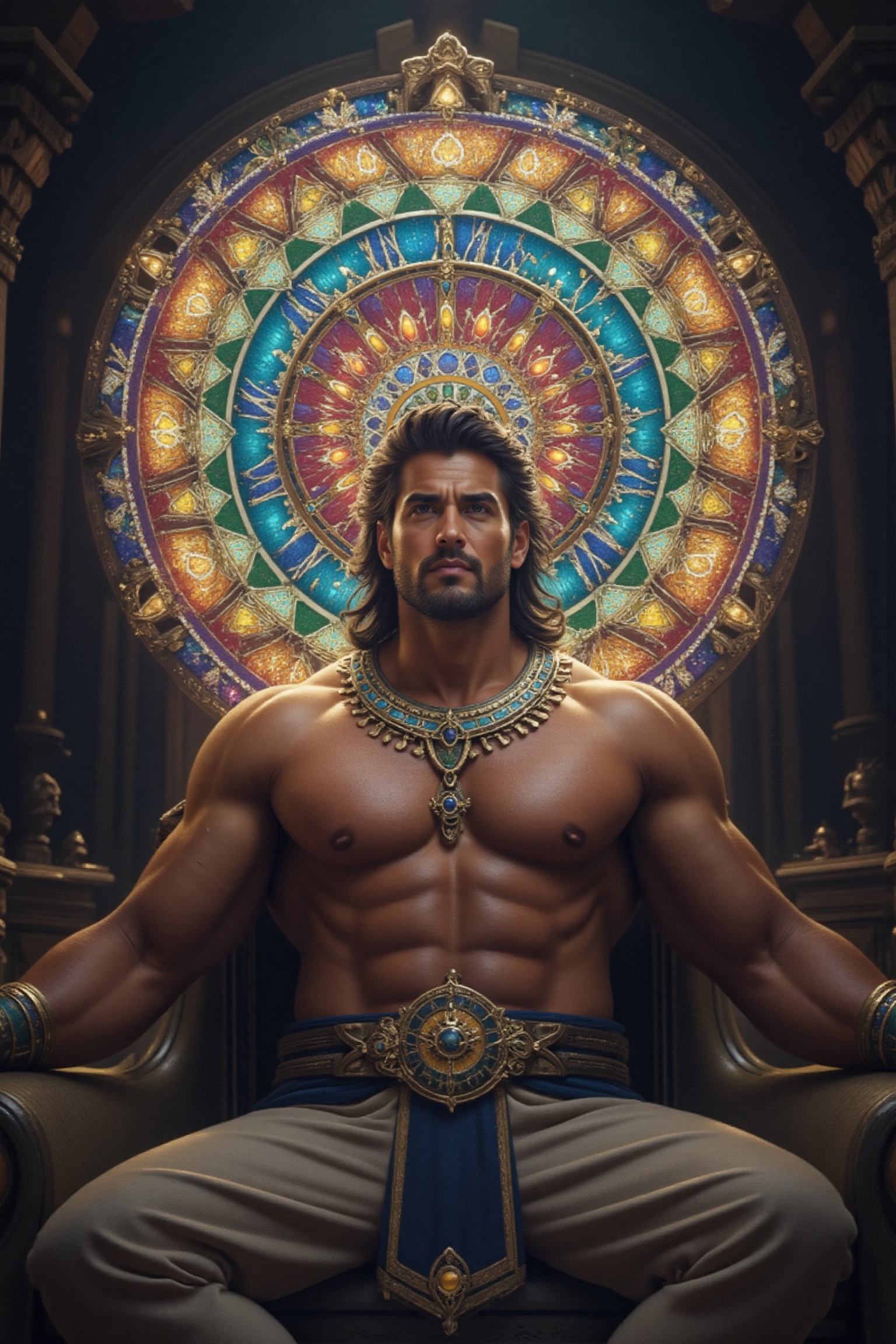 a photo of face close-up,  a handsome men,  pharaoh on Tensor.Art