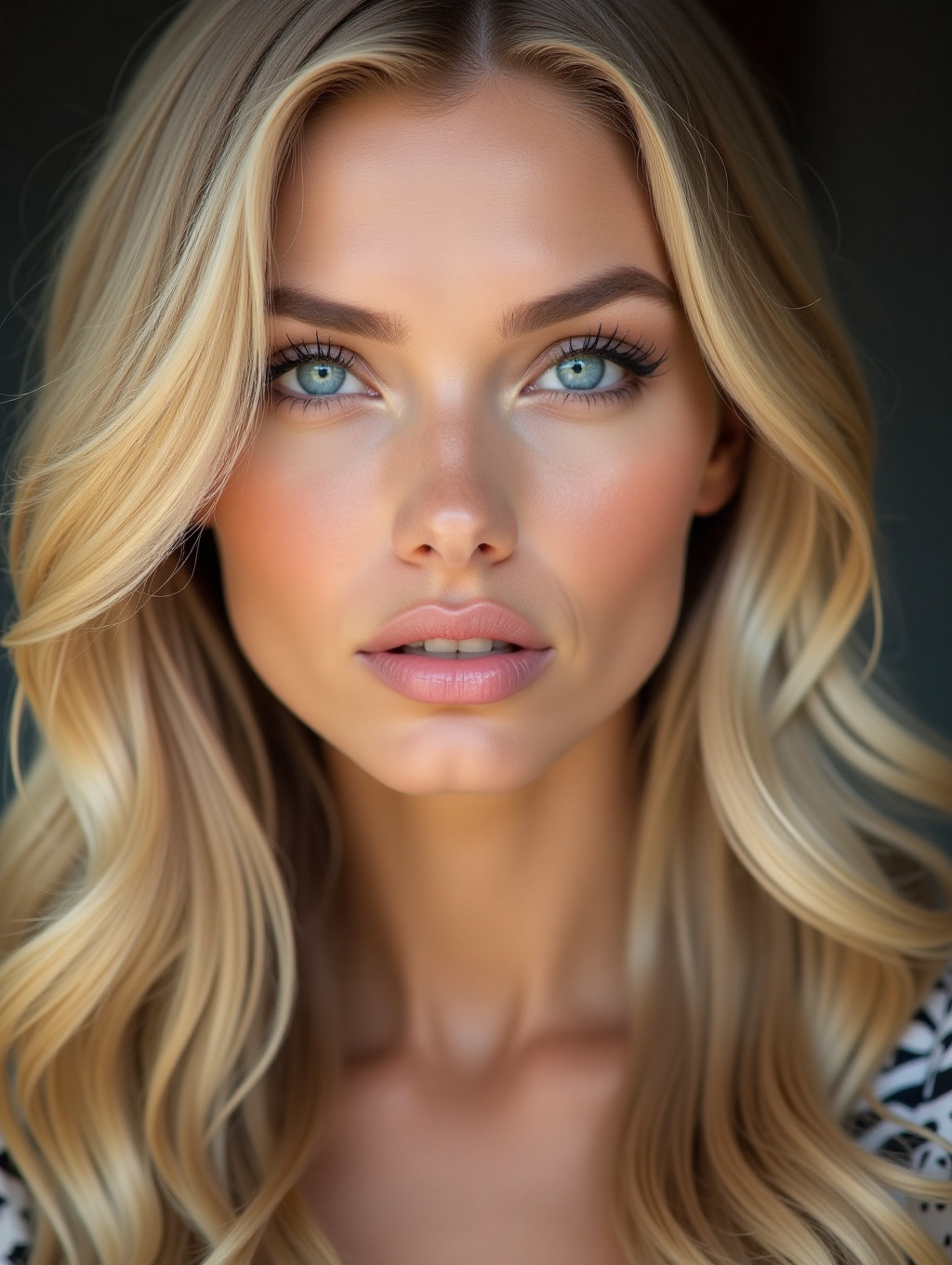 long blonde hair,  Russian model,  close up face portrait on Tensor.Art