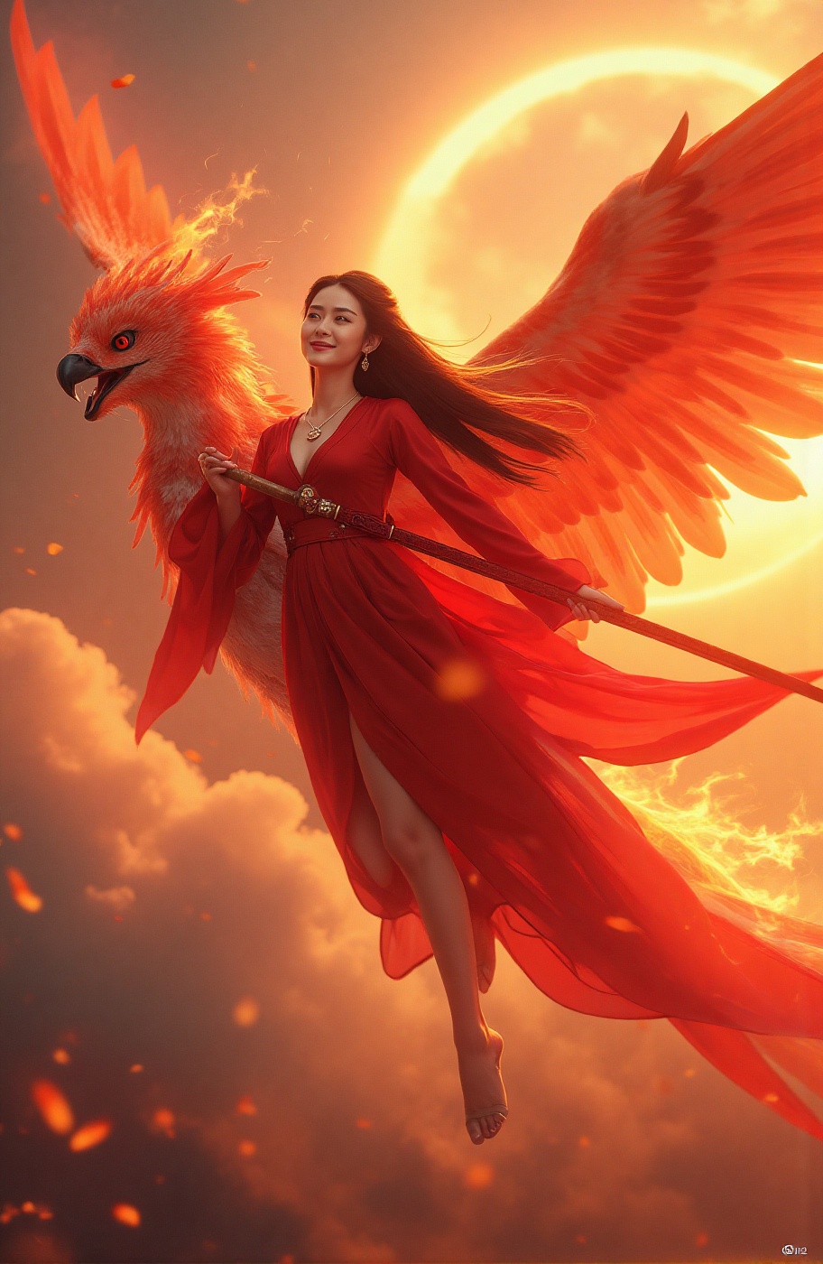 solo,  1girl,  phoenix on Tensor.Art
