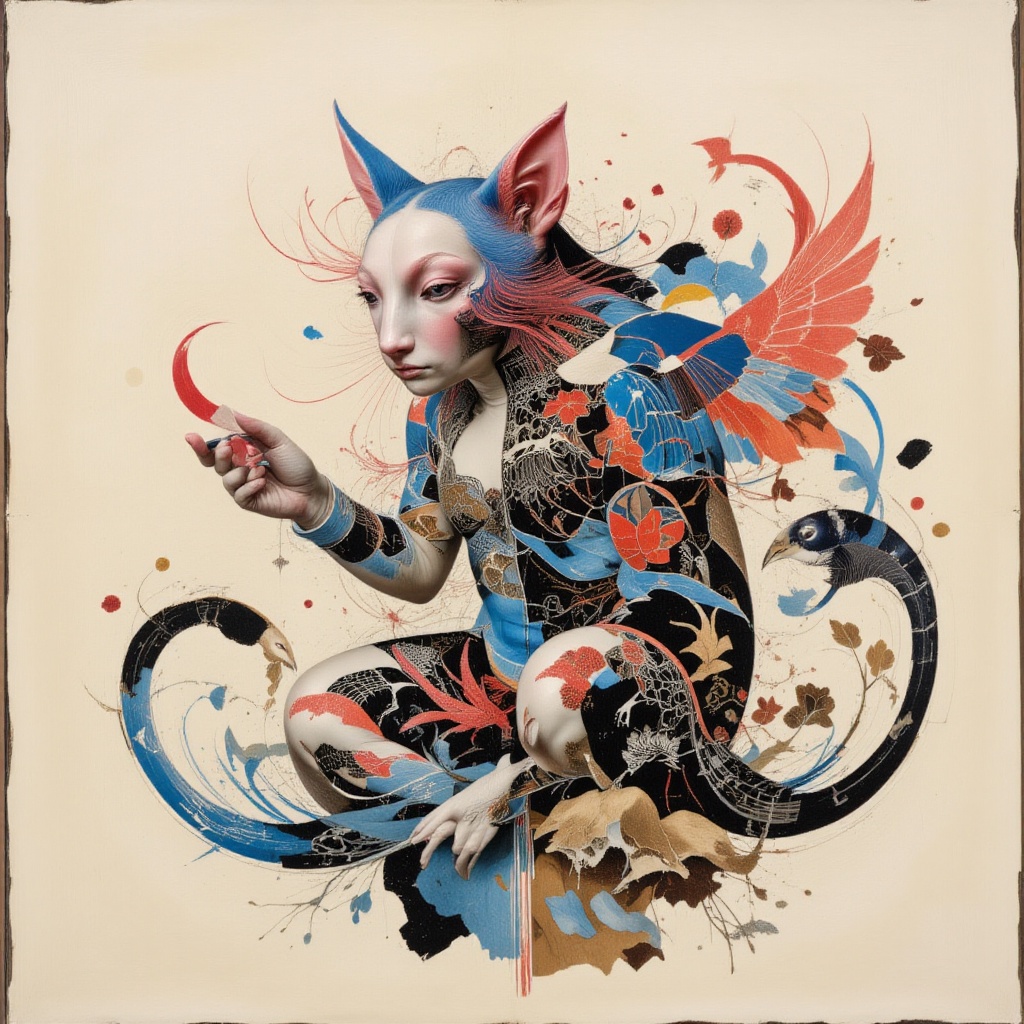 chimeric animals,  Tattoo Sketch,  Ink Playing on Tensor.Art