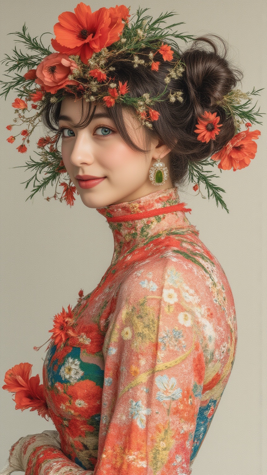 Stunningly beautiful lady image,  regency era,  mixed media collage on Tensor.Art