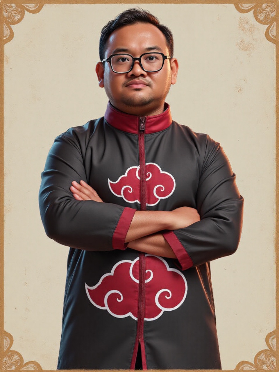 disney-pixar style potrait of plump abangkudat,  age 40 malay guy,  Rectangular glasses on Tensor.Art