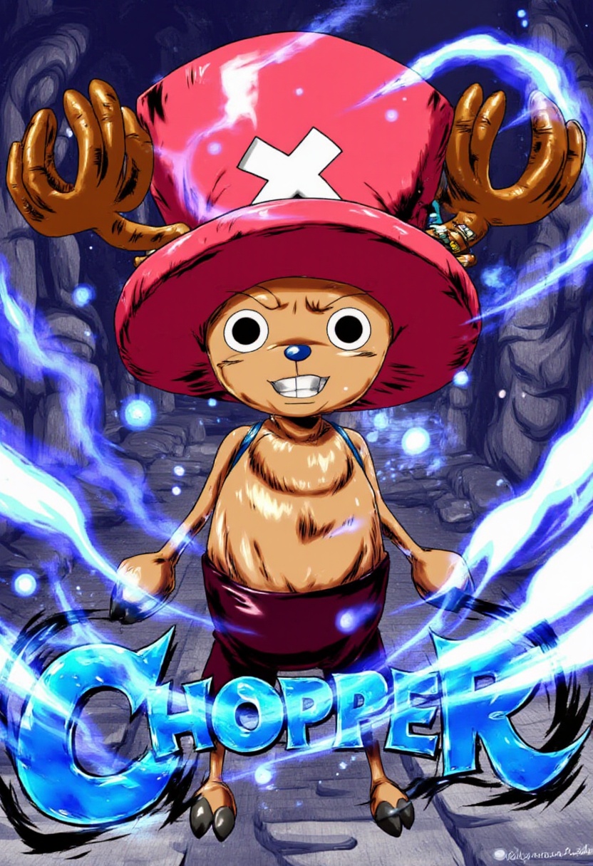 in the style of db legends,  vibrant,  dynamic digital artwork featuring Tony Tony chopper from One Piece on Tensor.Art
