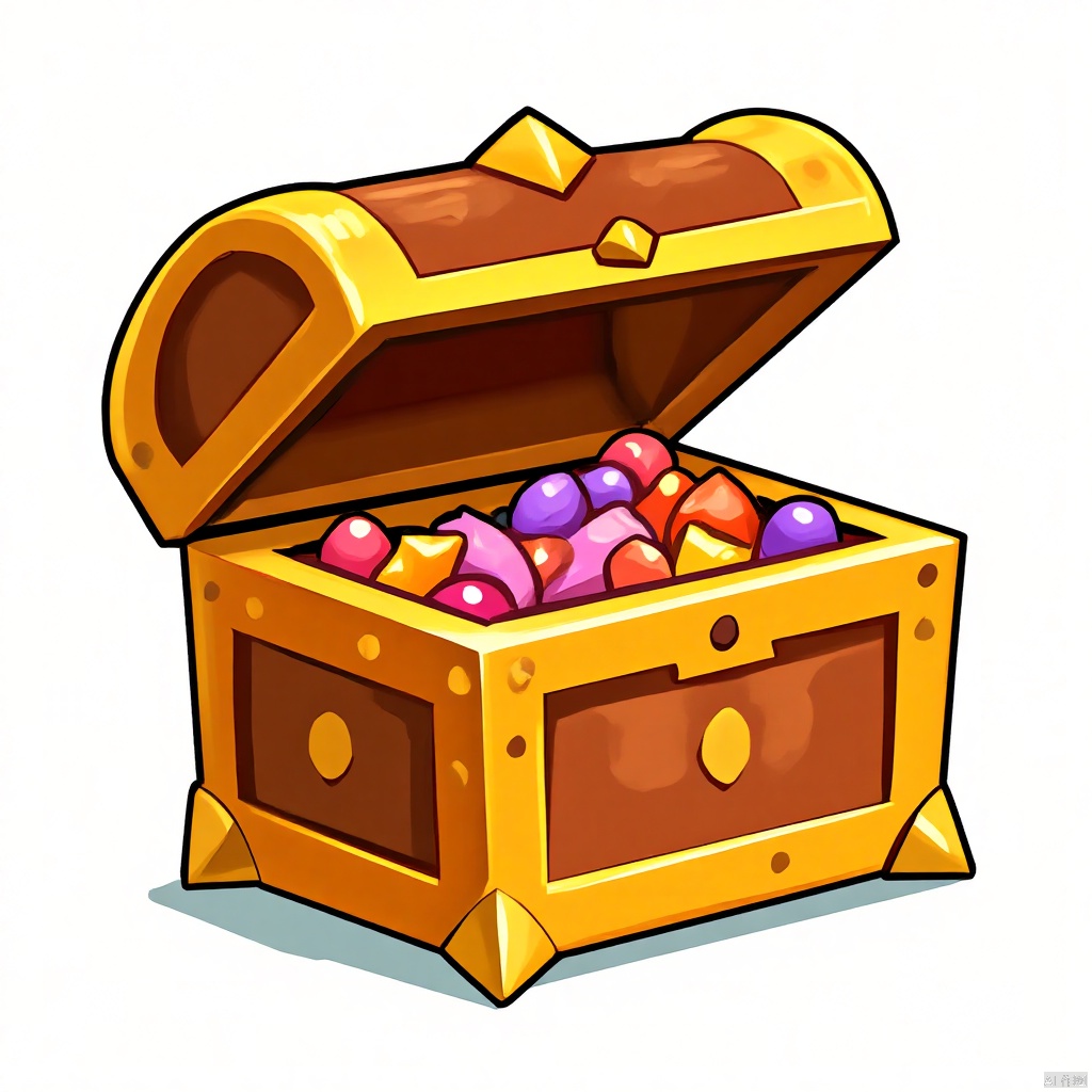 Cartoon hand-drawn game treasure chest
