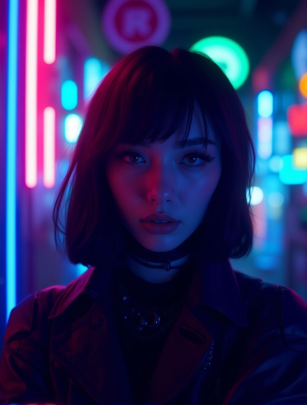A cyberpunk women,  realistic,  details and enhanced image on Tensor.Art