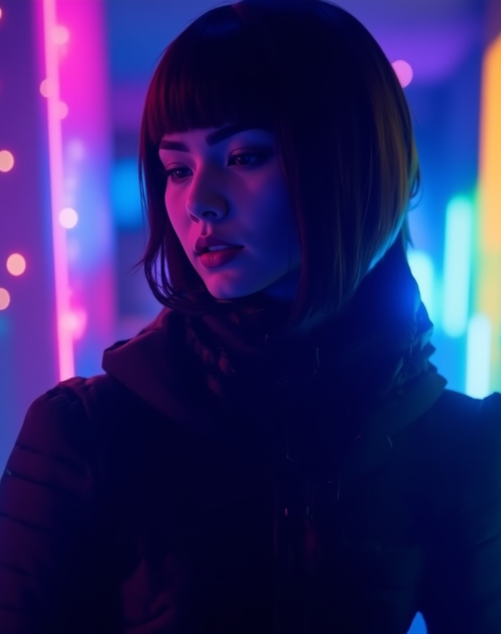 A cyberpunk women,  realistic,  details and enhanced image on Tensor.Art