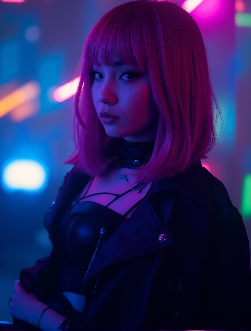 A cyberpunk women,  realistic,  details and enhanced image on Tensor.Art