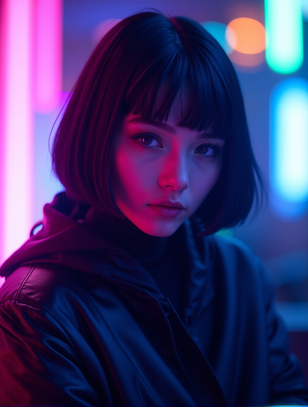 A cyberpunk women,  realistic,  details and enhanced image on Tensor.Art