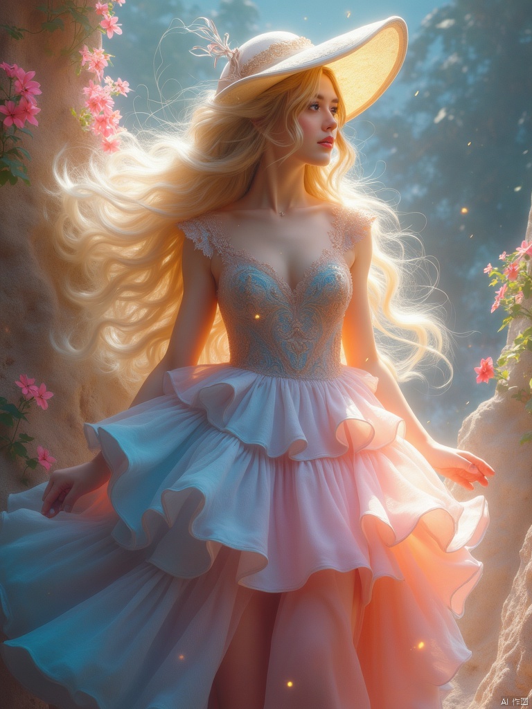  (masterpiece:1.1, highres:1.4),1 girl,(soft blending:1.2),fluid colors,dreamy washes,fantasy,dream world:1.8,cowboy shot,Fantasy Style,cowboy shot,,,FUJI, light master