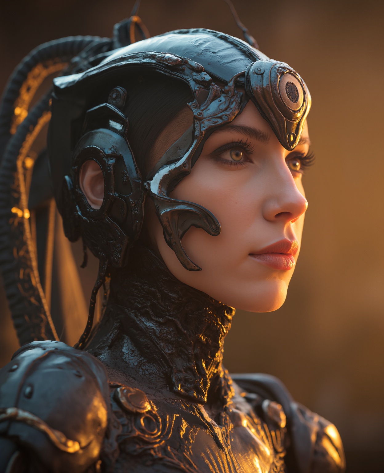 Portrait of a steampunk robot woman,  intricately detailed,  digital lighting on Tensor.Art