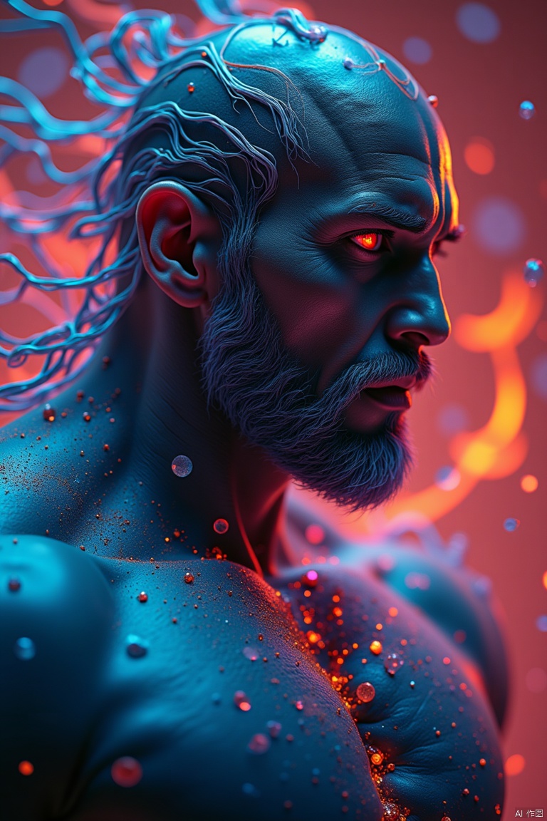 male,art ,   muscular ,real photo ,50mm, artful , close_up ,move,magic, other world effect,closeup
,focus,wild,vivid,effect,close_up