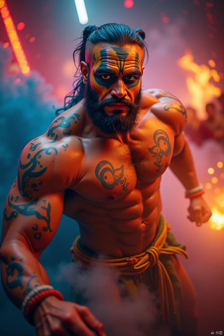 male,art ,   muscular ,real photo ,50mm, artful , close_up ,move,magic, other world effect,closeup
,focus,wild,vivid