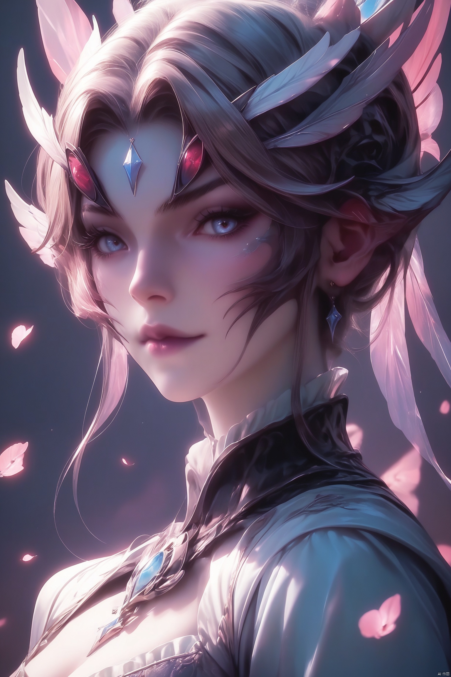 score_9, score_8_up, score_7_up,highly detailed digital,1girl, solo, looking at viewer, closed mouth, upper body, 