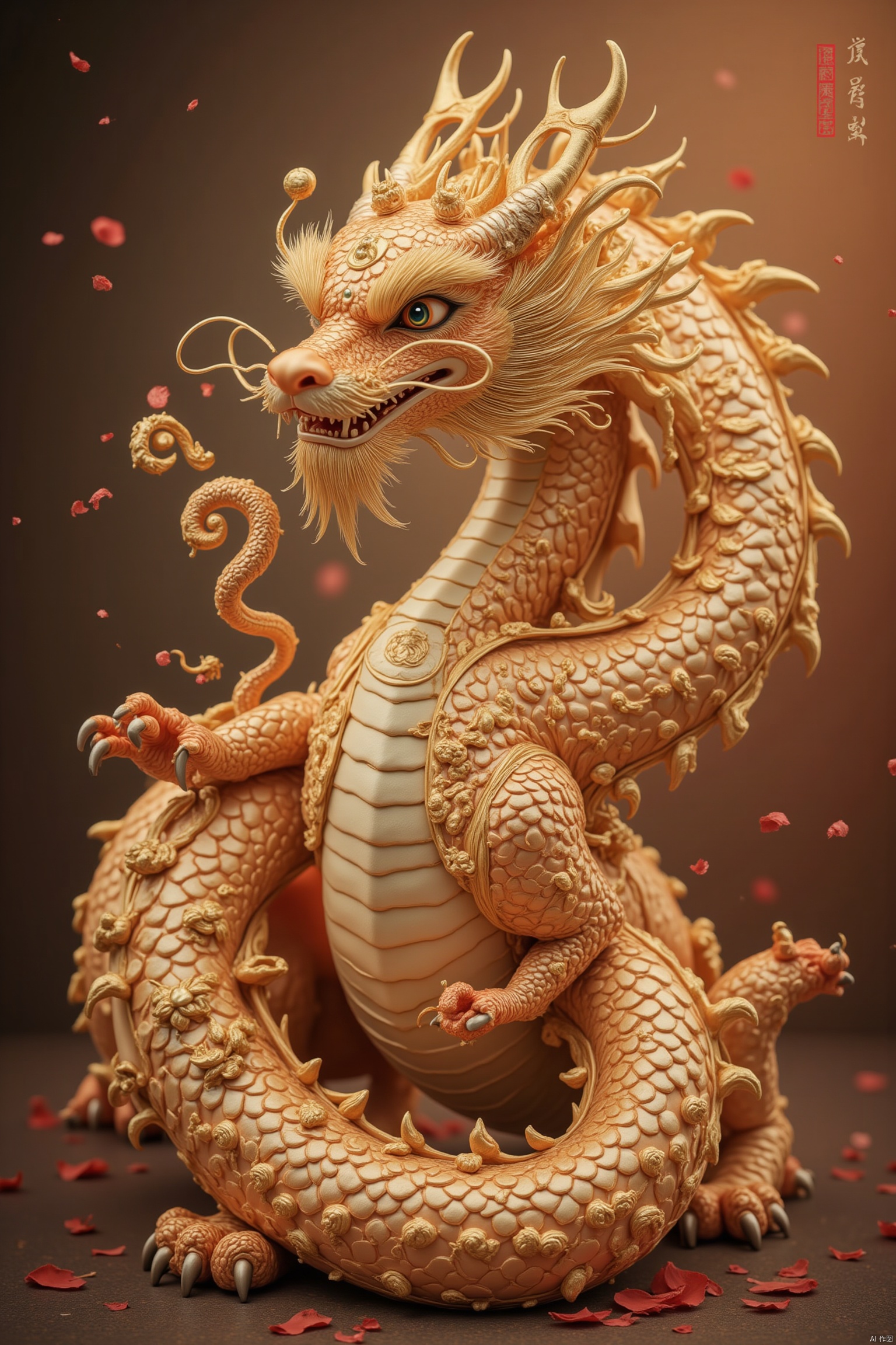 Chinese dragon,masterpiece,dest quality,five-clawed golden dragon