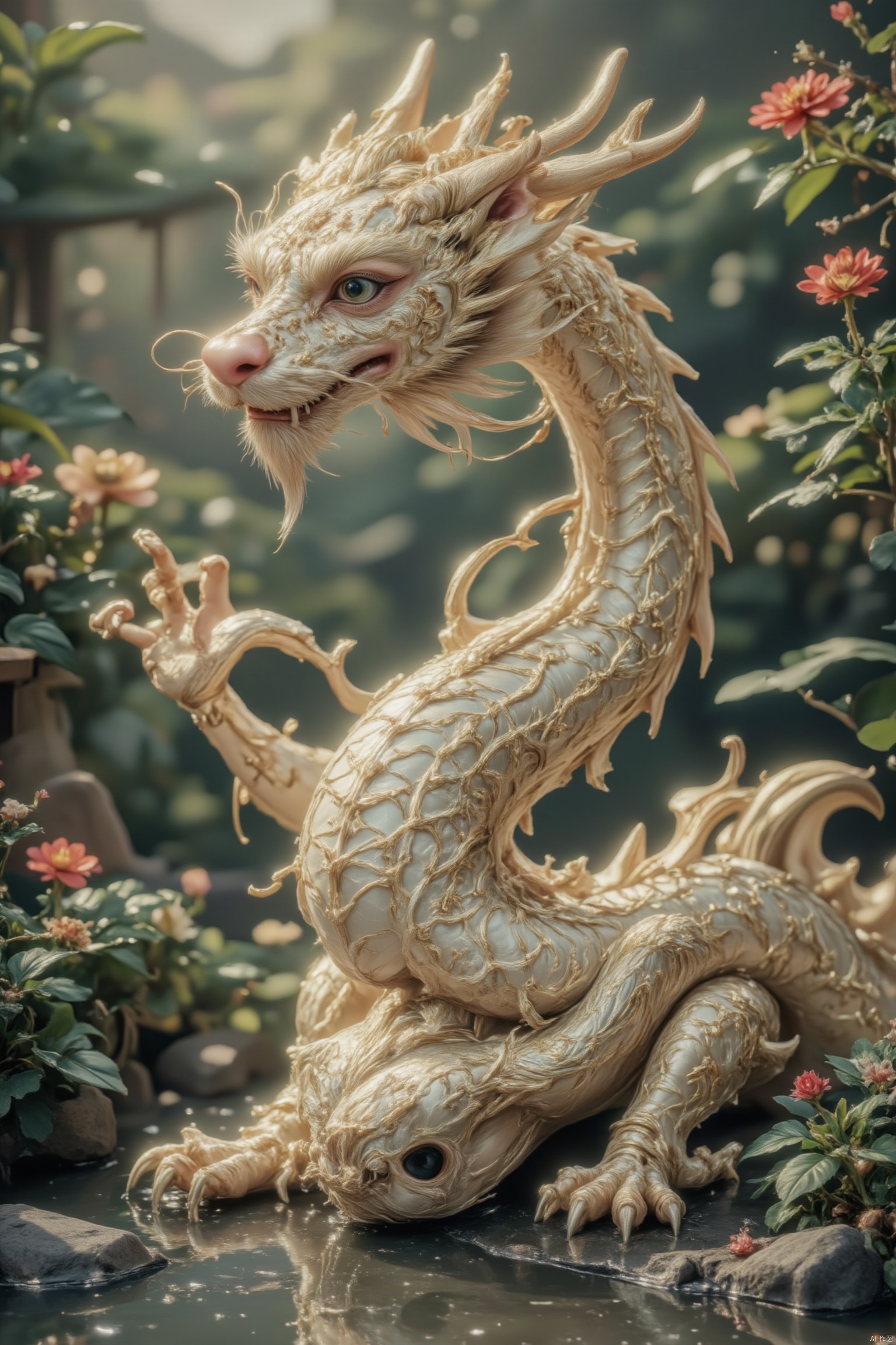 Chinese dragon,masterpiece,dest quality,five-clawed golden dragon