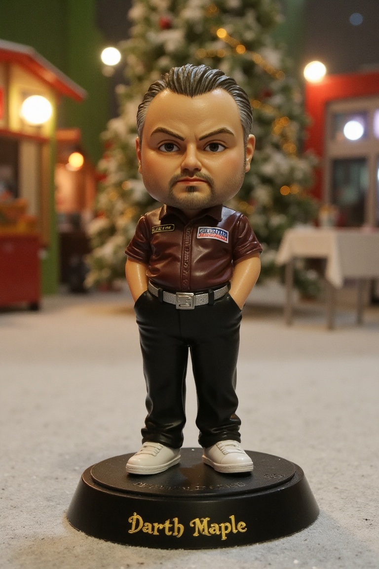 This is a high-resolution photograph of a detailed,  miniature action figure of John Part,  standing on a round on Tensor.Art