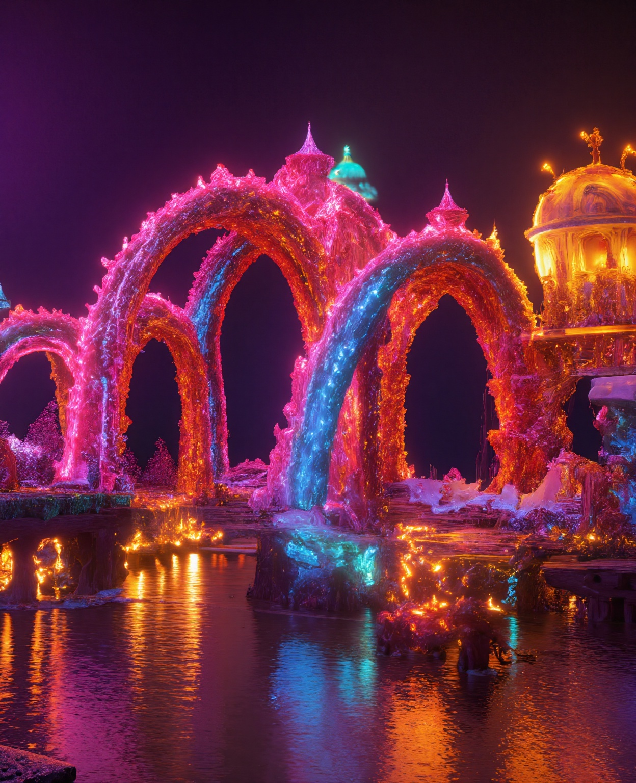 a rainbow bridge made of candy,  3d,  hyper realistic on Tensor.Art