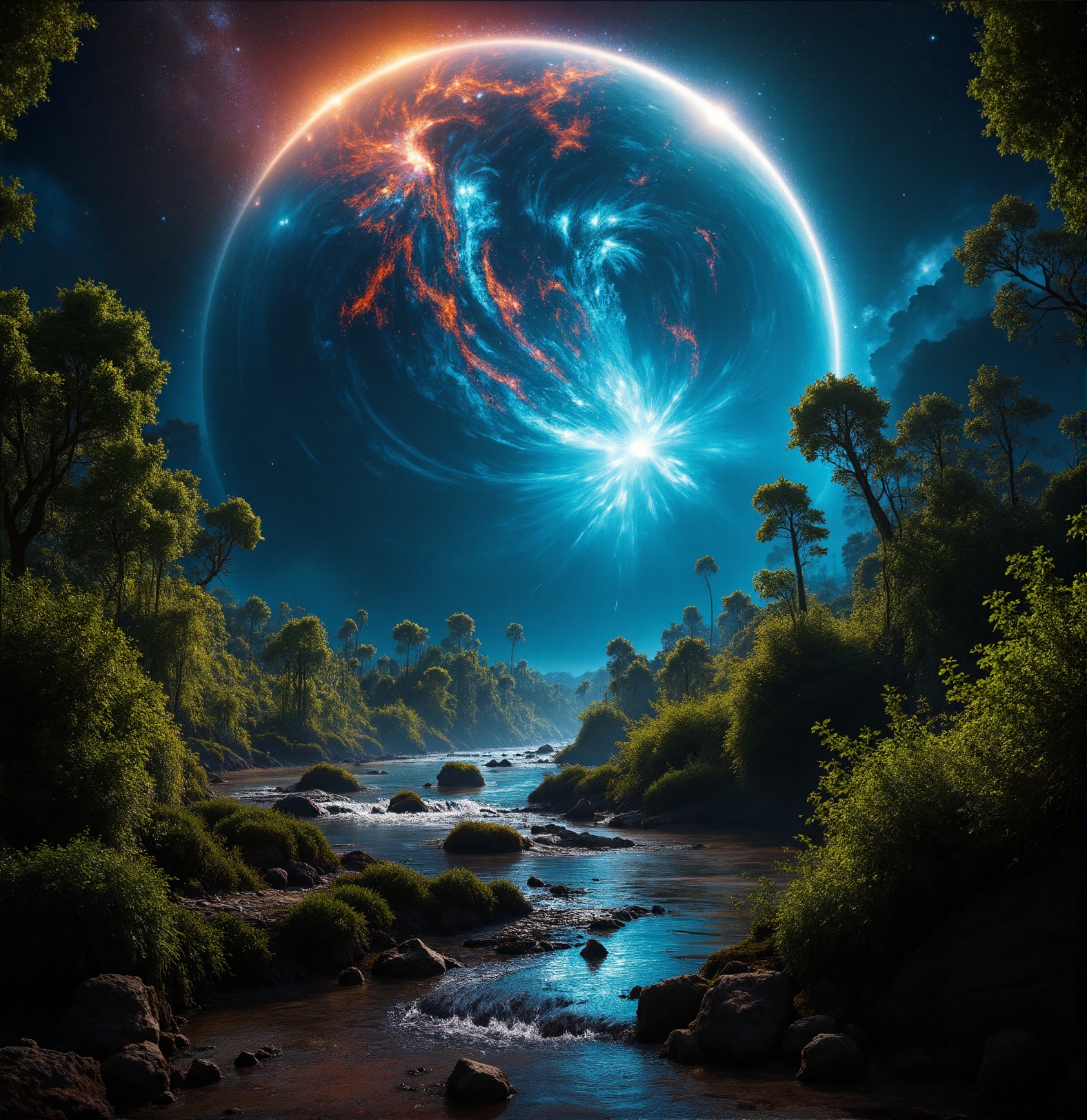 Hyper realistic 8k,  ultra detailed,  (Best Quality digital illustration Masterpiece of planet Earth in outer space) on Te...