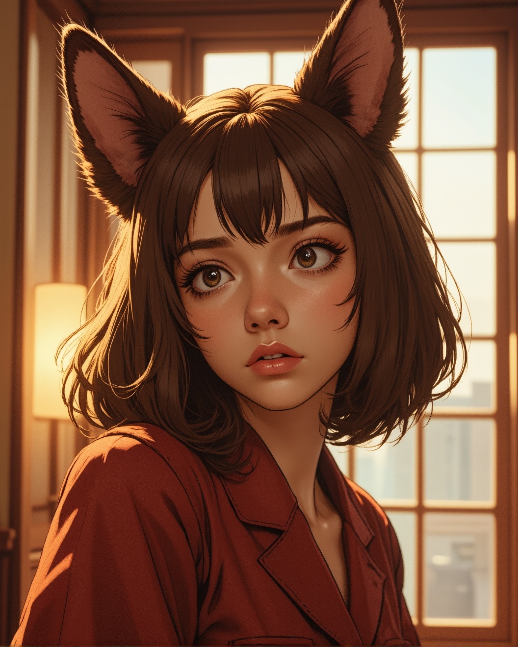 1girl,  inugami korone,  brown hair on Tensor.Art