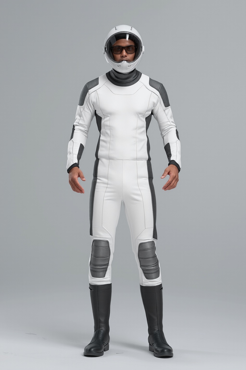 1boy, full body, SpaceSuits, Gray background