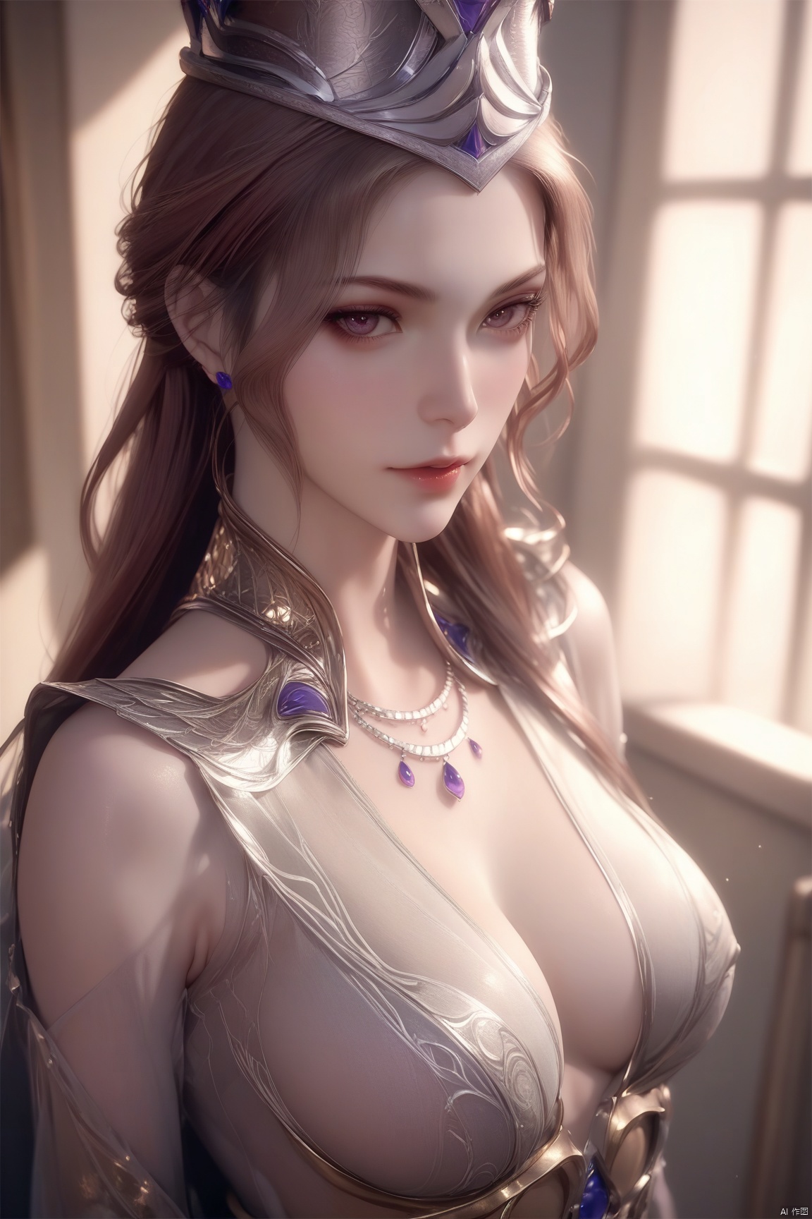 score_9, score_8_up, score_7_up,highly detailed digital,1girl, solo, long hair, breasts, up body,looking at viewer,
