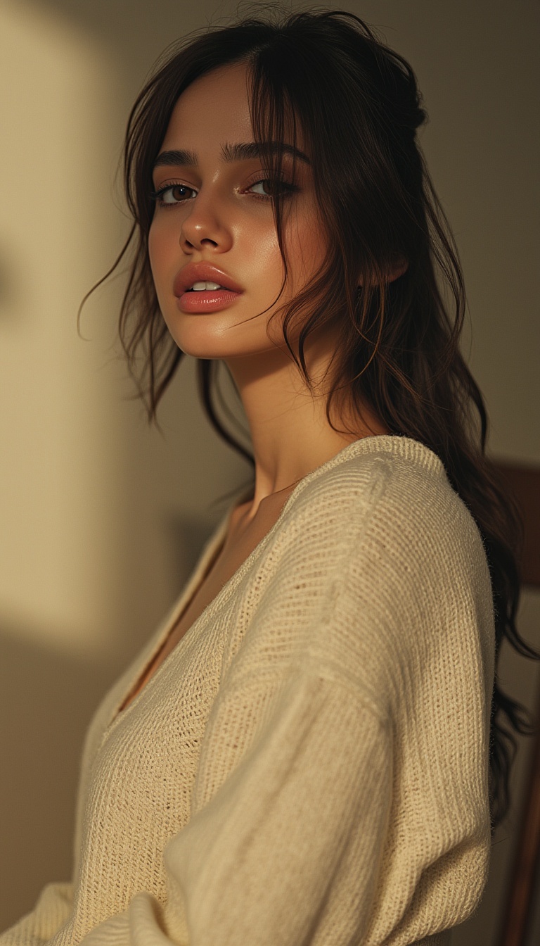 Majestic solo figure,  alone yet radiant,  posed in effortless elegance against a softly lit backdrop on Tensor.Art