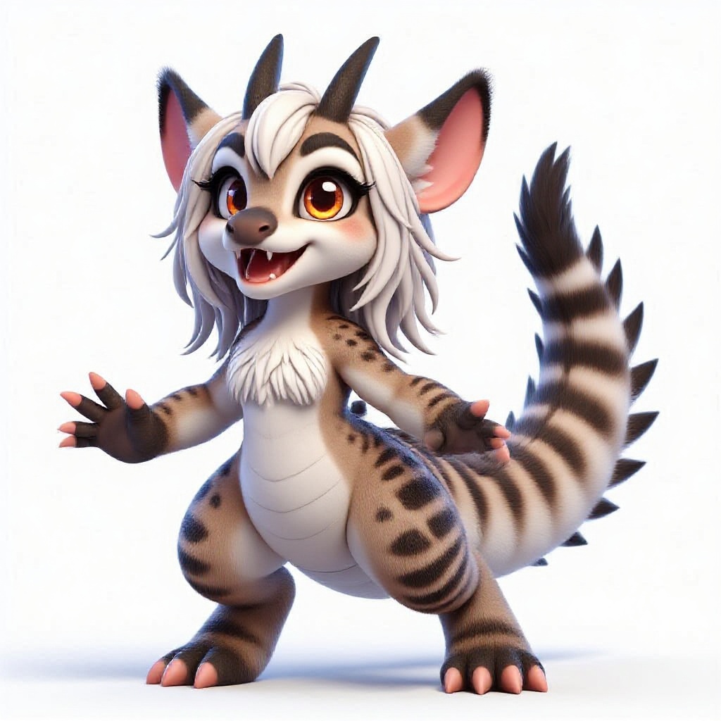 anthro okapi/crocodile hybrid with hyper realistic features,  humanoid species,  feminine on Tensor.Art
