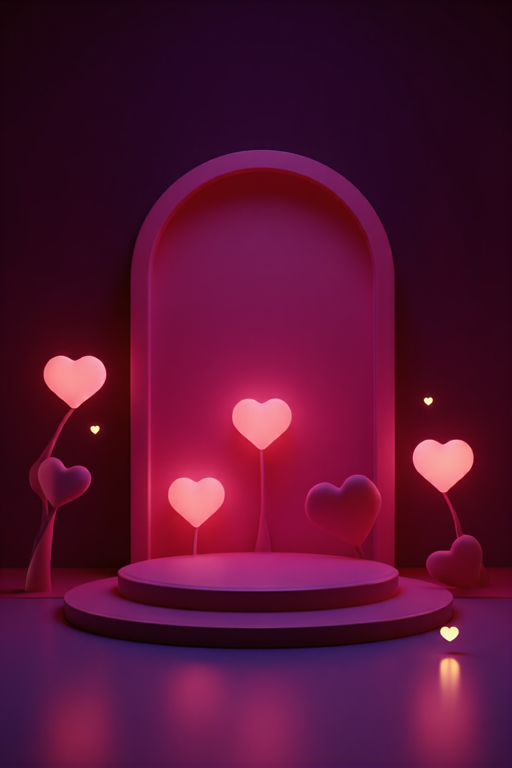 3D\(hubgstyle)\,  a round podium on the ground in the middle,  Valentine's Day theme on Tensor.Art