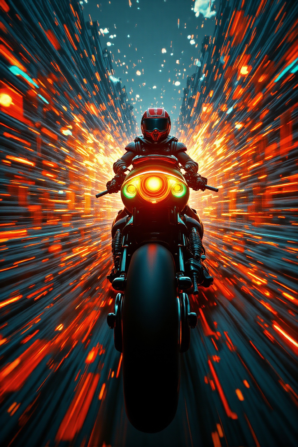 A cinematic masterpiece unfolds: a dynamic,  action-packed shot showcasing a bike,  rendered in meticulous 64k ultra-high...